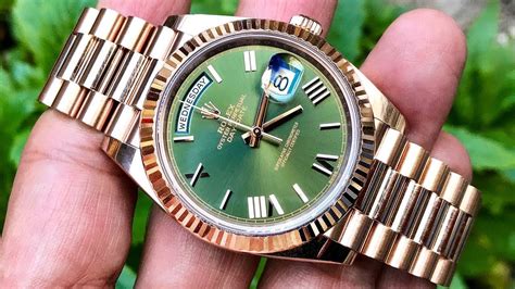 green rolex presidential|presidential rolex green face.